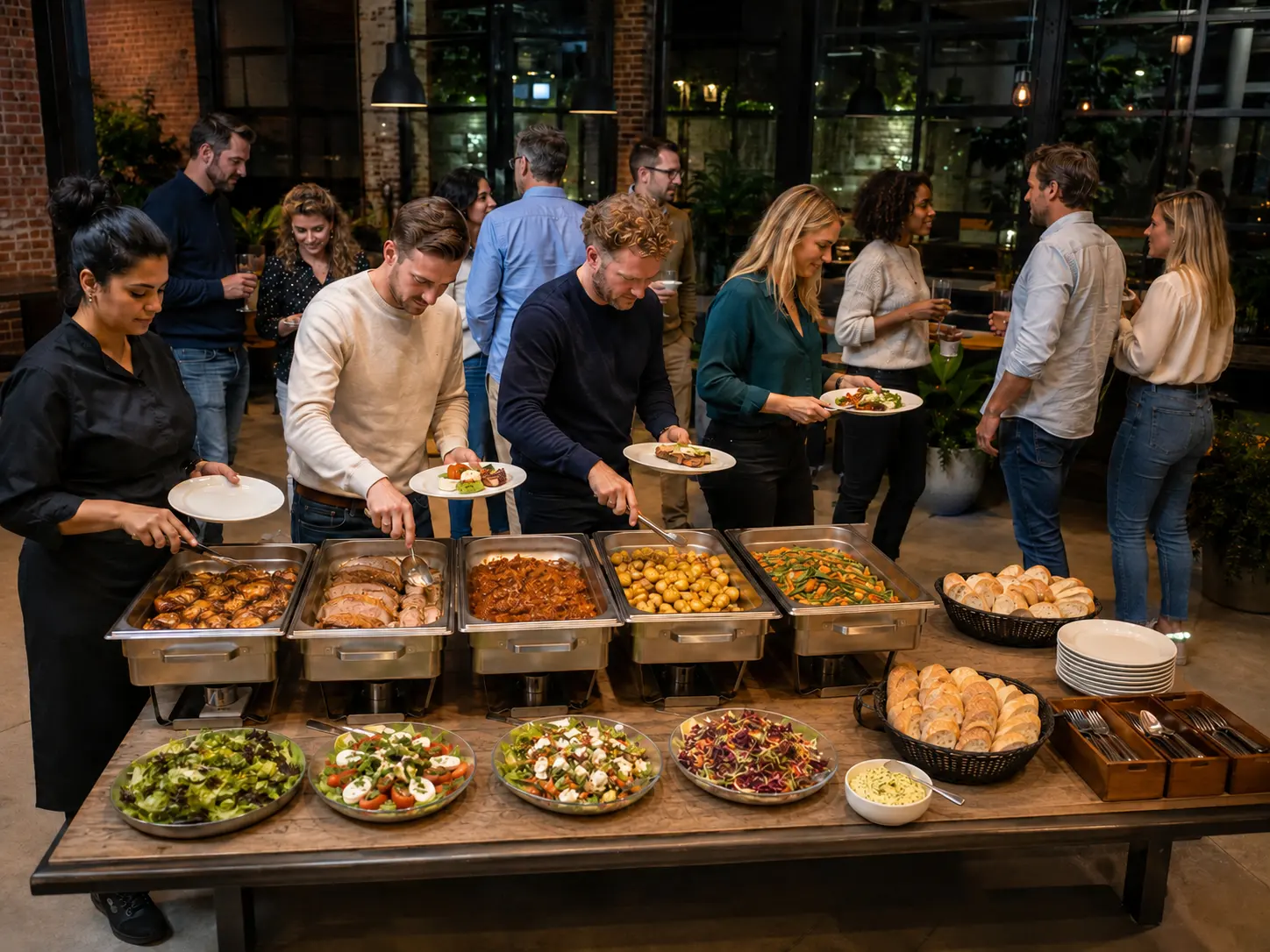 Buffet tijdens bedrijfsfeest
