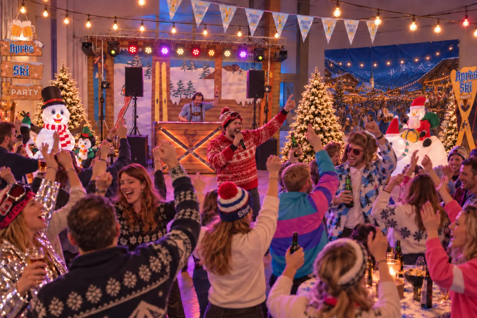 Personeelsfeest in Apres-ski thema met live zanger