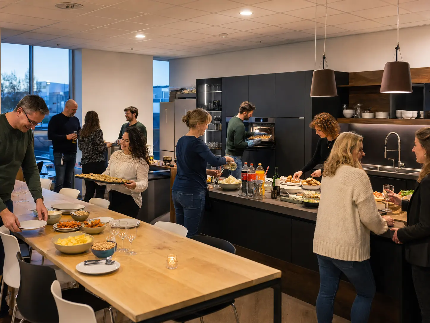 Personeelsfeest zelf eten en drinken verzorgen